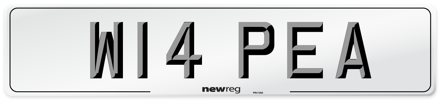 W14 PEA Number Plate from New Reg